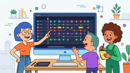 Designer working on animation software on desktop monitor