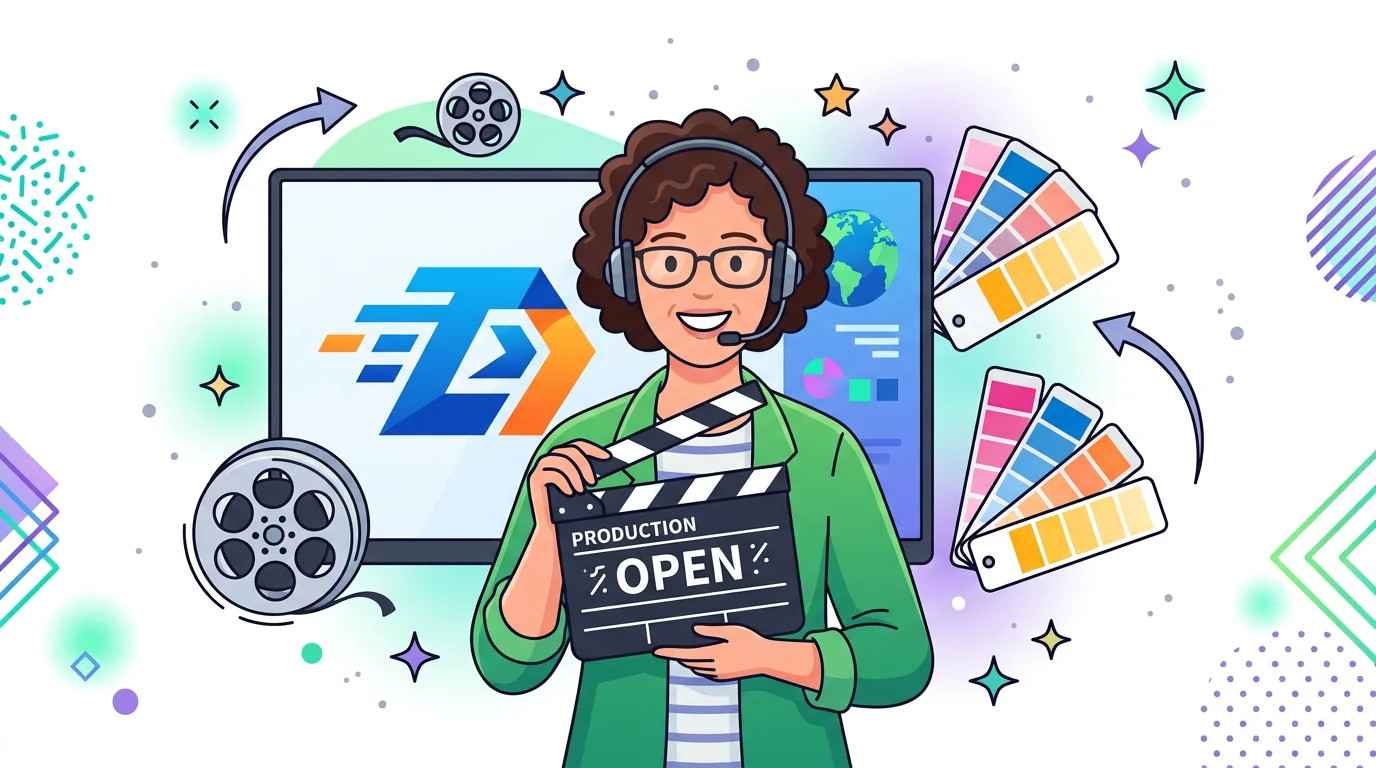 Brand logo fragments exploding in gold and white on cinematic dark background