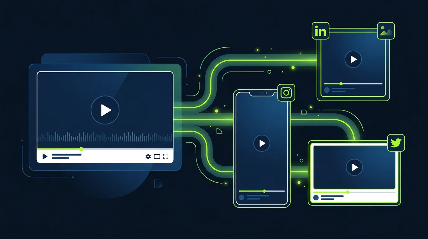 One webinar generating multiple branded social media clips for different platforms